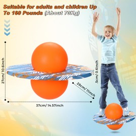 WinnerWhy Pogo Trick Ball for Kids, Up to 160lbs, Pogo Stick Jumper for Boys Girls Balance Bounce Board Ball with Pump Safe Fun Indoor Outdoor Gift Toy for Christmas(Orange, Blue,Fashion Style)
