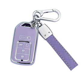 ShuDay Key Fob Case Cover Compatible With Honda Accord Civic Cr-V Hr-V Fit Odyssey Jed Crosstour Crider Accessories (Purple)