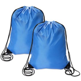 Sliverdew 2 Pcs Blue Drawstring Backpack - Sports Cinch Sack, Gym & Swimming String Bags