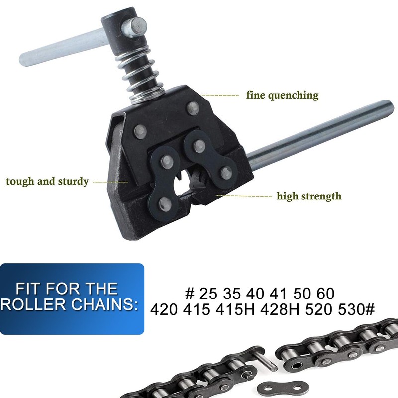 Poweka Roller Chain Breaker Detacher Cutter for #25#35#41#40#50#60 415H,8H, 520,