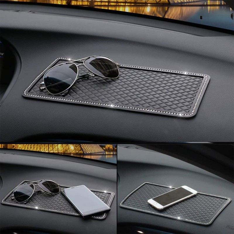Car Anti-Slip Sticky Gel Pad, Bling Crystal Anti-Slip Phone Holder