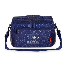 LEGAMI - Thermal Lunch Bag Thermal Insulated Lunch Bag Office Work Lunch Bag with Large Capacity 7.7 Litre Adjustable Shoulder Strap 28 x 17 x 15 cm Stars Motif