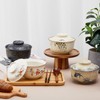 LemonRoad 4 Pack 25oz Ceramic Ramen Bowl with Lid Microwavable