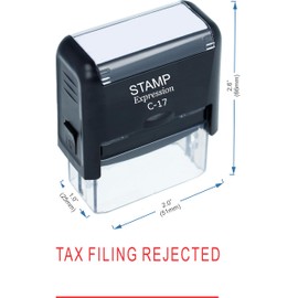 stampexpression - Tax Filing Rejected with Line Office Self Inking Rubber Stamp - Red Ink (A-50030)