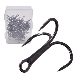 100 Pcs Triple Hooks Treble Hooks Lures Hook Round Hook 3 Hooks Black Treble Hook Set Black 8# 100pcs Black