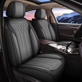 TTX LIGHTING Car Seat Covers Fit for Kia Sorento 2007-2024 2025 Full Set Faux Leather Waterproof Car Seat Cover Automotive Cushion Protector with Airbag Compatible(2 Row 5 Seat,Black&Grey)