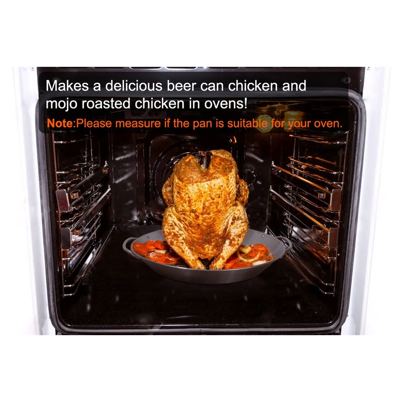 Tellshun Beer Can Chicken Holder, 12 Inch Stainless Steel Grill,