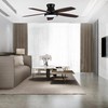 WXQGHDDF 42-Inch Ceiling Fan with LED Light, 5 Blades, 6-Speed