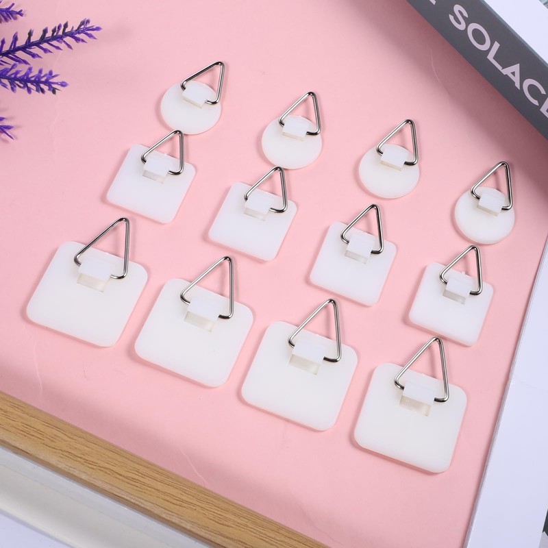 Grevosea 12 Pcs Wall Plate Hangers, Adhesive Picture Hangers Frame