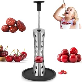 PreZiouz Cherry Pitter Tool, 304 Stainless Steel Cherry Stoner Remover, Durable Fruit Corer Tool for Cherry/Red Date/Jujube/Hawthorn, Press Type Fruit Pit Remover Kitchen Tool