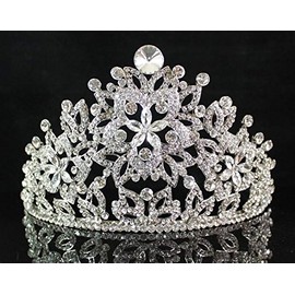 Flower Austrian Rhinestone Crystal Tiara Hair Combs Bridal Pageant Prom T1871