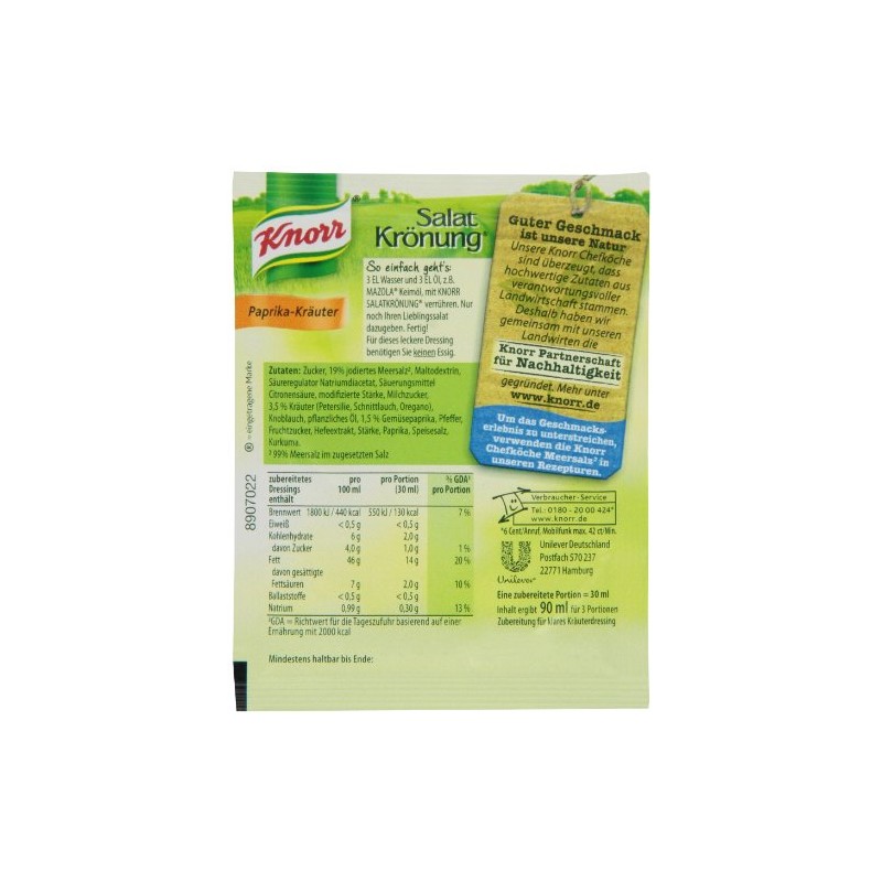 Knorr Salat Kronung Paprika-Krauter (Salad Herbs with Paprika), 5 Count