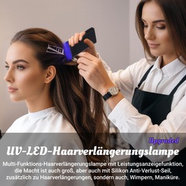 UV Light Hair Extensions Kit, 405nm UV Light Hair Extension Machine, Portable Fast Curing Hair Extension UV Glue V Light Wig Extension LED UV Lamp for Home Salon, Fast Curing Wig