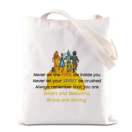 JNIAP Wizard Themed Movie Tote Bag Wizard Inspired Gift Dorothy-Oz Friendship Grocery Shoulder Shopping Handbag(never let tote)