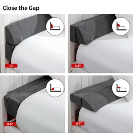 MABOZOO Pillow Wedge for Headboard Gap,Grey Bed Wedge Gap Filler King Size,Foldable Bed Wedge Pillow for Headboard,Foam Mattress Gap Filler,76"x6"x6"