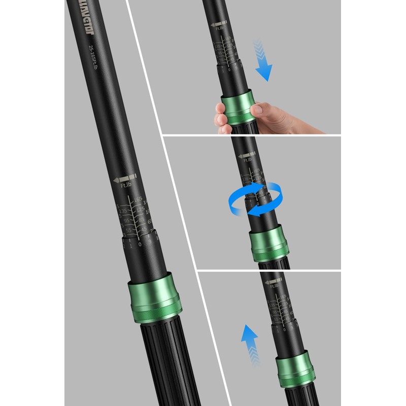 LLAVETOR 1/2-Inch Drive Click Torque Wrench, 25-165Ft.lb(20-220N.m), 72-Tooth Torque Wrenches