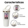Termo Alto Acero Inoxidable Bts Logo Kpop 900 Ml Blanco