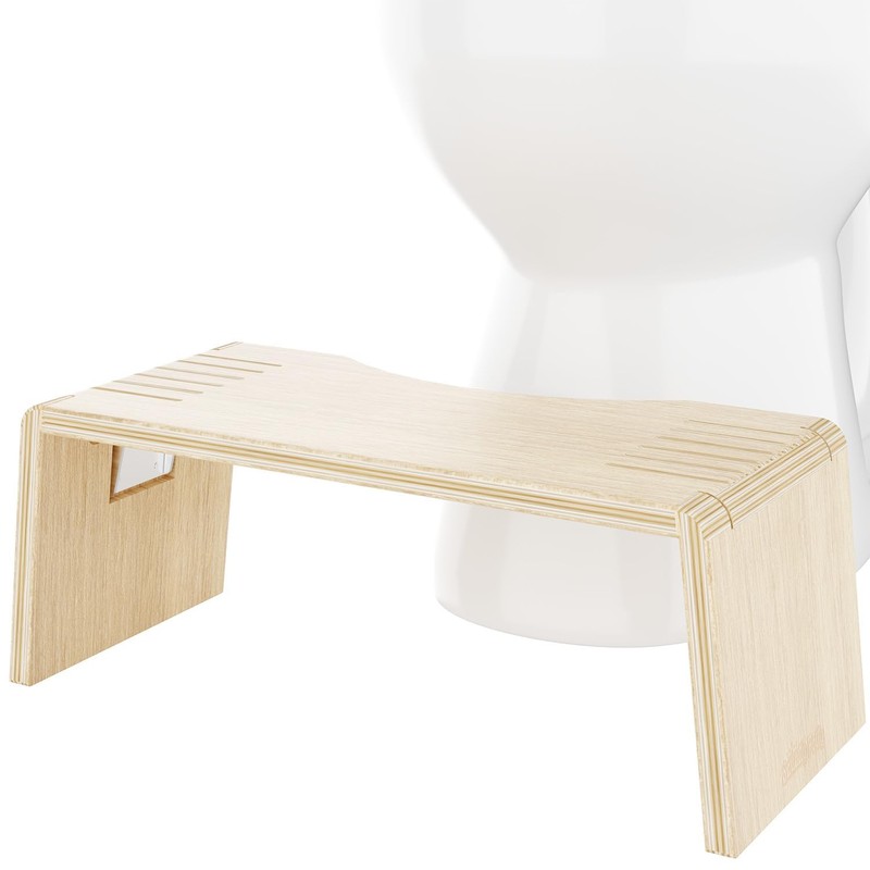 Squatty Potty Oslo Oak Folding Toilet Stool – Compact, Stylish,