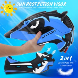 Lixada Kids Full Face Helmet Detachable Full Face Kids Bike Helmet Children Sports Safety Helmet for Cycling Skateboarding Roller Skating