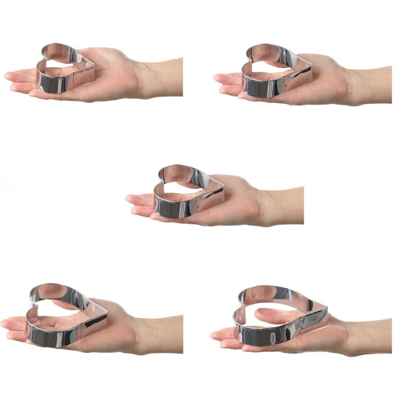 Maykito Heart Cookie Cutter Set-6 Pieces in Gratuated Size-Stainless Steel