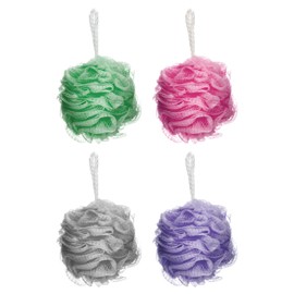 Pack 4 Mesh Exfoliating Bath & Shower Body Puff Sponges