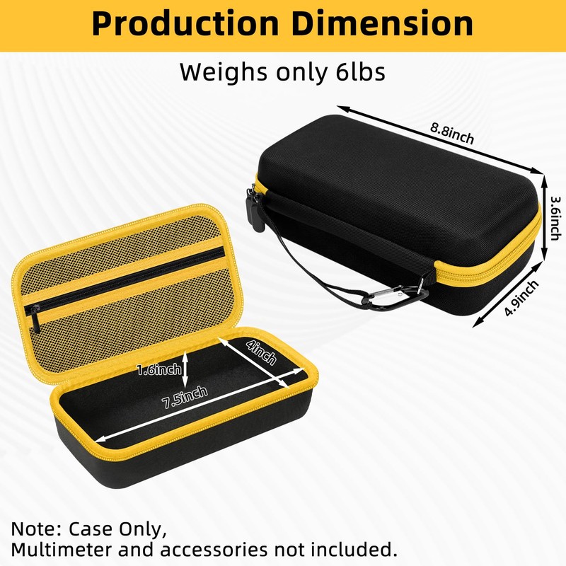 HESPLUS Carrying Case for Fluke 15B+/17B+/Fluke 101/117/115/116/114/113/177/179/233/106/107 Multimeter Testers and