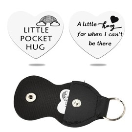 Pocket Hug Token Long Distance Relationship Gifts for Him Her Thinking of You Gifts for Family Friends Girlfriend Christmas Inspirational Gifts for Men Women Heart Pocket Hug Token Keychain