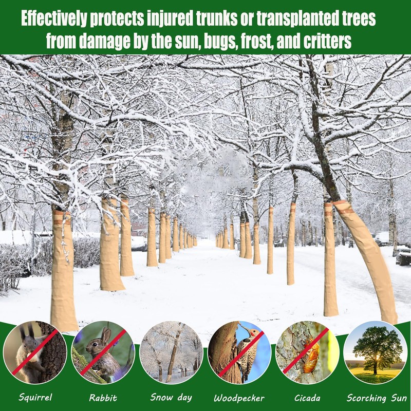 213 Ft Paper Tree Wrap For Damaged Bark, Weather Resistant