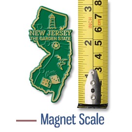 New Jersey Small State Magnet by Classic Magnets, 1.3" x 2.9", Collectible 3D Rubber Vintage-Style Souvenirs and Gifts Made in The USA