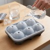 Baseball Sphere Ice Cube Mold,6-Cavity 3D baseball silicone molds,Blue, 1pc