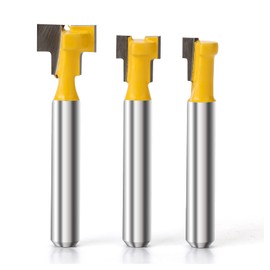Yueqing Zhongji Keyhole router bit 1/4 shank-6.35MM Shank - 5/16 & 3/8 & 1/2 Inch Blade Diameter, 1/4 Inch Shank T track router bit T-slot bolts keyhole bit Keyhole Router Bit Set 3pcs