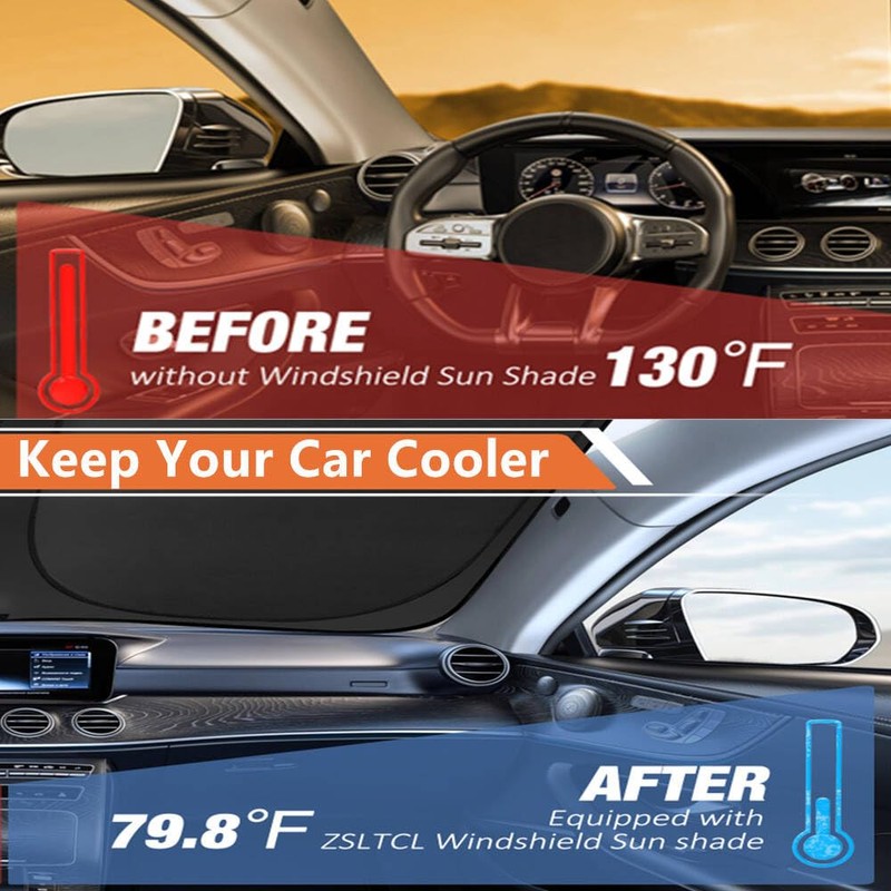 Windshield Sun Shade for Ford F150 2017-2024 Double Layer 240T