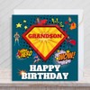 Second Ave Superhero Grandson Square Children's Kids Birthday Greeting Card