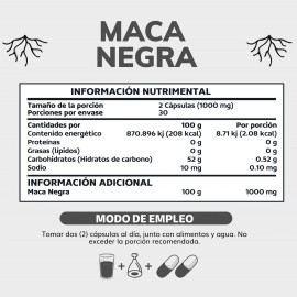 Maca Negra Peruana Orgánica 1000 mg | Beyond Vitamins | 60 Cápsulas Veganas | Testosterona Natural, Energía, Vitalidad – Sin Azúcar, Sin Conservantes