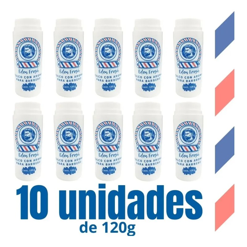 Talco Fino Con Aroma Fresco Para Barbero (10 Unidades 120g)