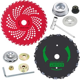 IRmm 9" x 36 Teeth Carbide Tipped Brush Cutter Blades & 9" x 20 Teeth Weed Eater Blades for Brush Cutter, Trimmer, Weed Eater, Green