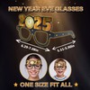 Sahunfri 12 Pcs New Years Eve Glasses 2025，Silver Card Paper