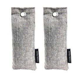 2 Packs Shoe Deodorizer Bags, Fonday Bamboo Charcoal Odor Eliminator(75gx2Packs), Activated Charcoal Air Purifying Bags Odor Absorber for Gym Bag, Car, Pet, Closet