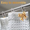 BOXOB 12pcs Gold Bow Shower Curtain Hooks Rings, Stainless Steel