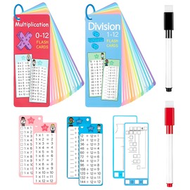 30 Multiplication and Division Flash Cards, Reusable Math Flash Cards for Grades 1 to 3, Educational Multiplication and Division Table Flashcards for Math Games, Teachers, Classrooms and Homes