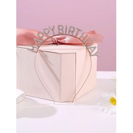 Gc collection. 1 pcs exclusive Happy Birthday Headband, Steel, Rhinestone Accents, happy birthday accessary for girls and women.bandeau joyeux anniversaire.