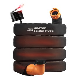 REHOSEUP 15FT Sewer Hose with Heated Sleeve,Black Rv Sewer Hose kit ，Sewer Hose for Rv Camper/Rv Accessories