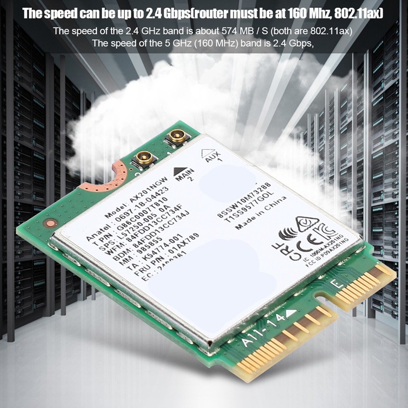 Network Card for Intel AX201NGW WIFI 6 Gigabit 2400M M.2.CNVio2