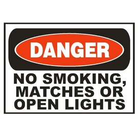 Generic Danger No Smoking Matches or Open Lights Sticker Safety Sticker D683