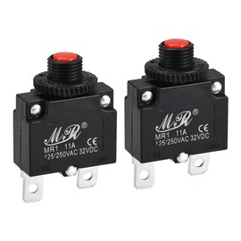 sourcing map Thermal Safety Switch Push Button Overload Protection Switch with Manual Reset 125/250V AC