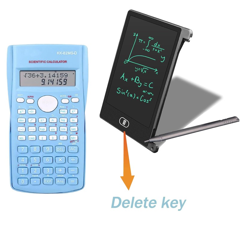 KK-82MS-D Portable Scientific Calculator with 4.4 Inch LCD Erasable Writing