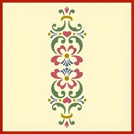 Rosemaling Pattern 6 Large Stencil Template 23" x 7.3" for Wall Art, Furniture, Wood & Craft Projects – Reusable Mylar Norwegian Folk Art Design for DIY Décor & Painting – The Artful Stencil