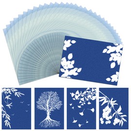 32pcs Cyanotype Printing Paper Kit with Plastic Tool, High-Sensitive Solar Sunprint Paper for DIY Sun Art, Crafts, and Drawing for Kids and Adults
