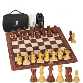 20inch Portable Large Chess Set with Standard Tournament Weighted Pieces, Perfect for Travel