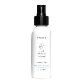 Begley's 3-in-1 Wrinkle Remover, Quick Fix Wrinkle Release, Static Cling Remover, Odor Eliminator and Fabric Refresher Spray - USDA Certified Biobased - Fragrance-Free, 3 oz Travel Size